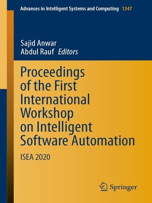 cover image of Proceedings of the First International Workshop on Intelligent Software Automation